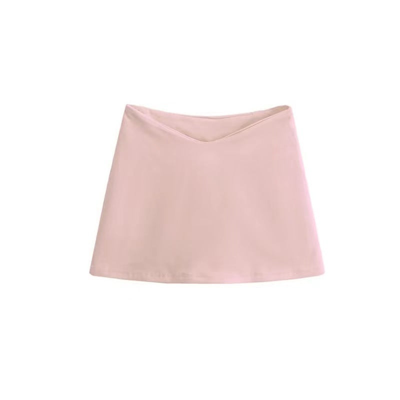 Sweet Hot Girl Design Low V Waist Slim Slimming Mini Skirt