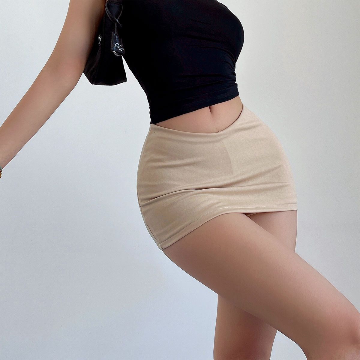 Sweet Hot Girl Design Low V Waist Slim Slimming Mini Skirt