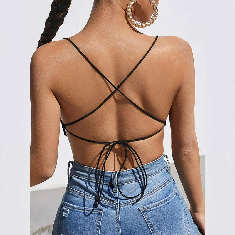 Women's Cross Tie Slim Vest Small Suspenders