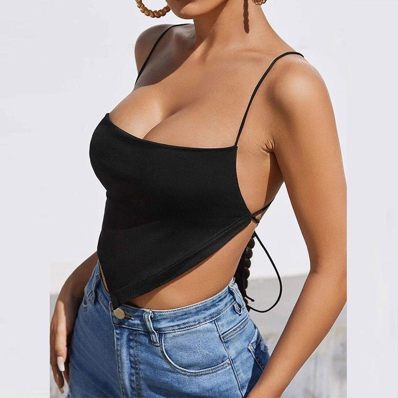 Women's Cross Tie Slim Vest Small Suspenders