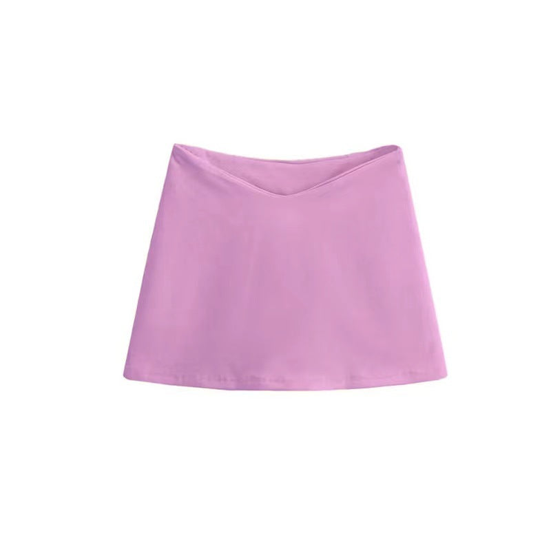 Sweet Hot Girl Design Low V Waist Slim Slimming Mini Skirt